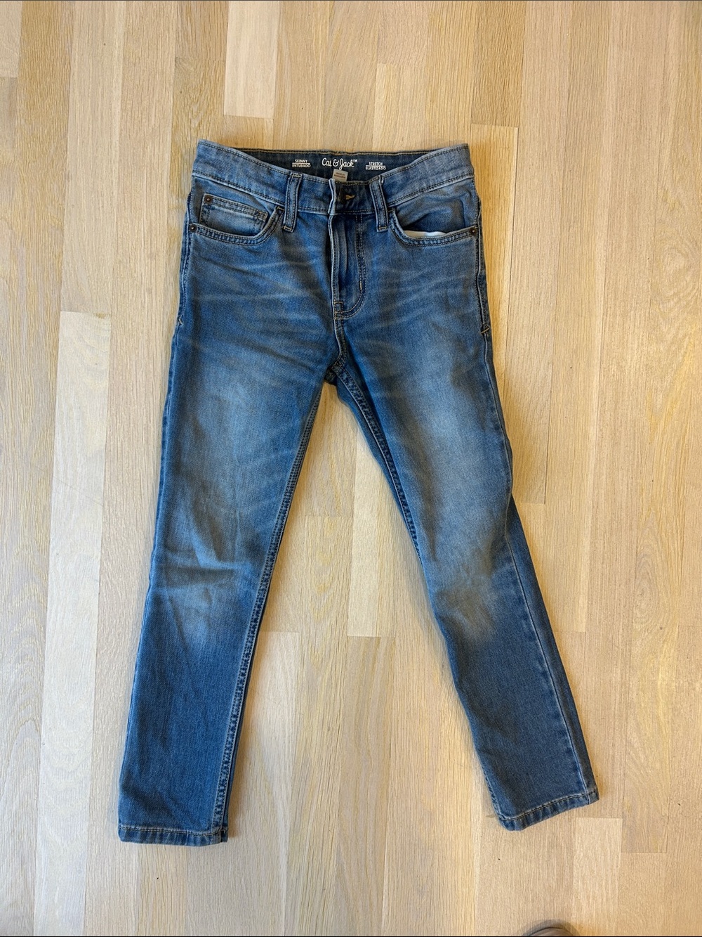 Cat & Jack Boys Stretch Skinny Faded Blue Jeans